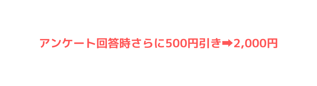 アンケート回答時さらに500円引き 2 000円